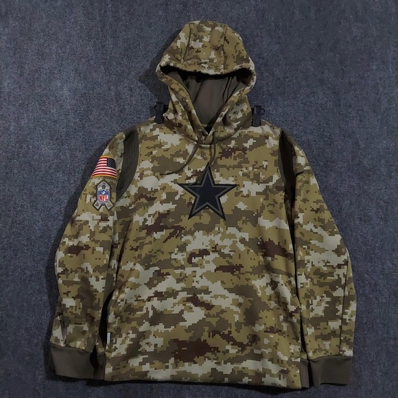 Dallas Cowboys Hoodie Mens 2XL Camo Salute To Service Pullover Fleece Nike NFL